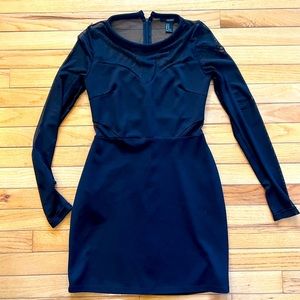 Sleek Black with Sheer Cut Outs. Med